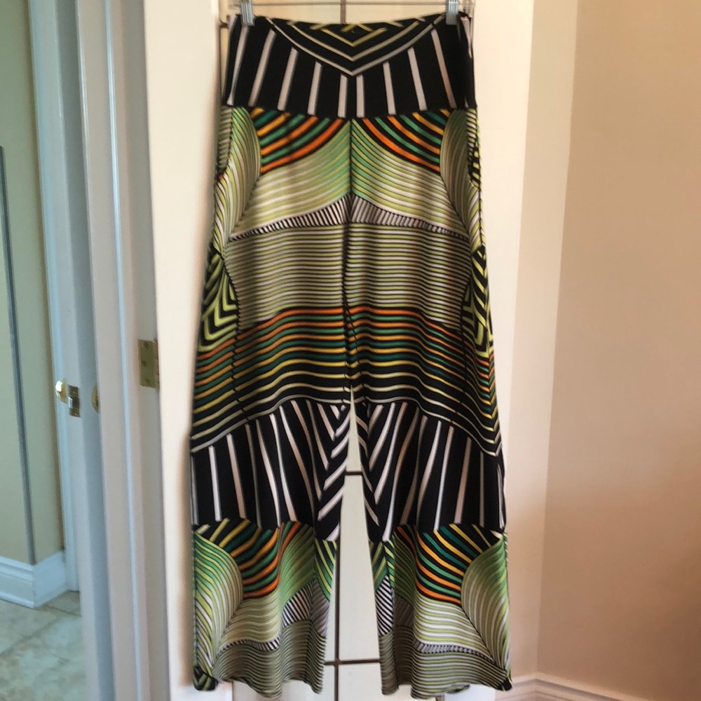 Eva Varro Wide Leg Pants in Black and Green